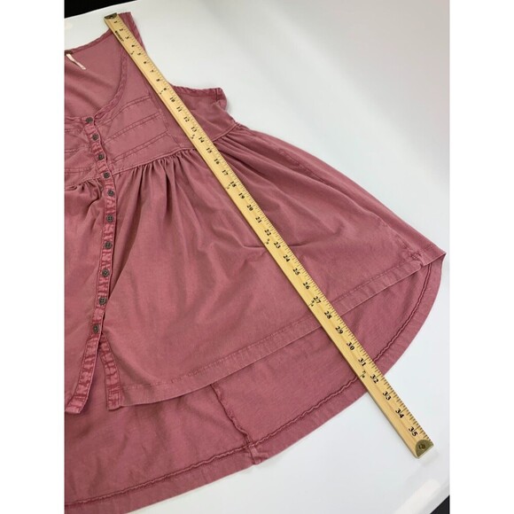 Free People Brooke Tunic Tank Top Pink Cotton Scoop Button OB1213346 Womens XS - Picture 12 of 12